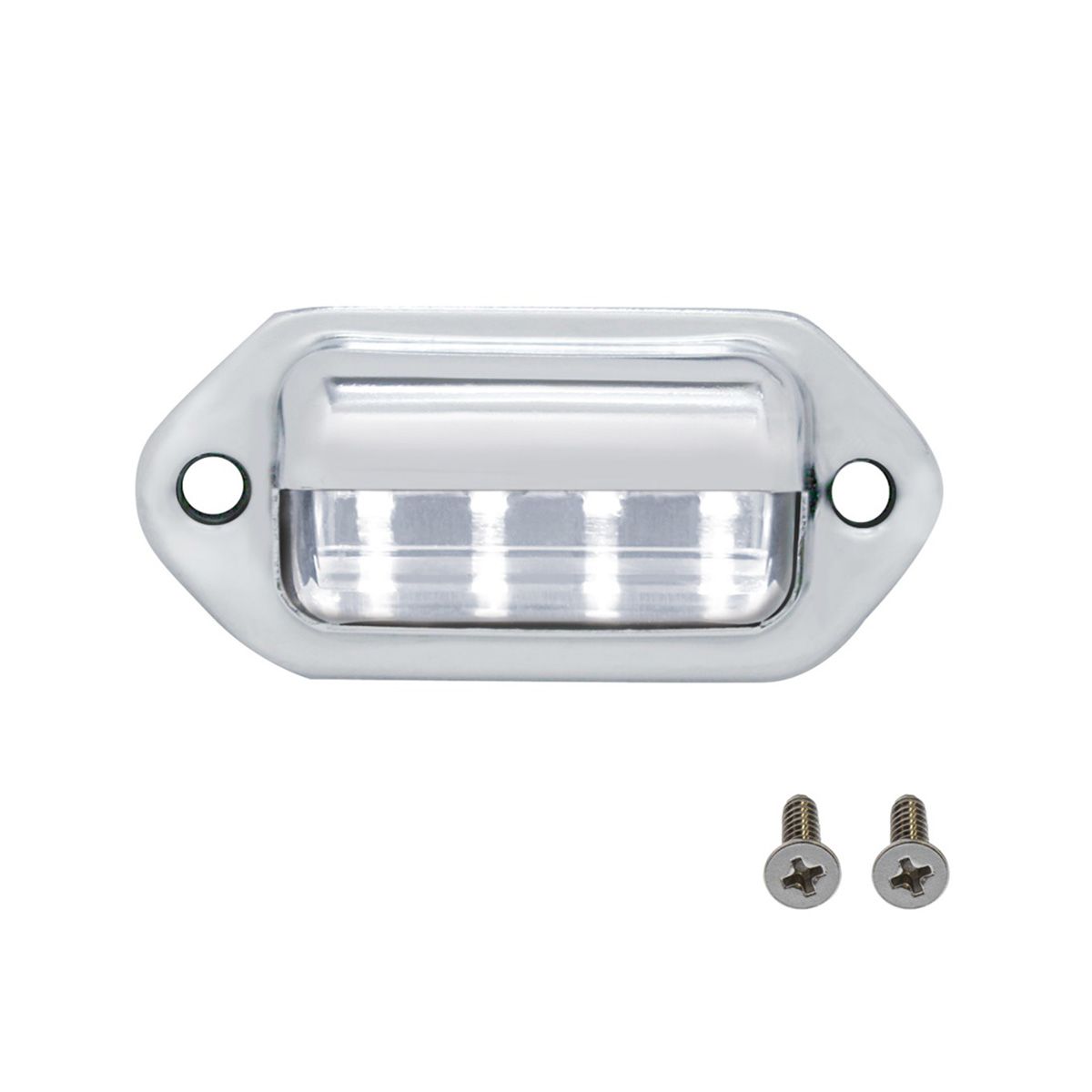 4 White LED Chrome License Plate Light/Utility Light