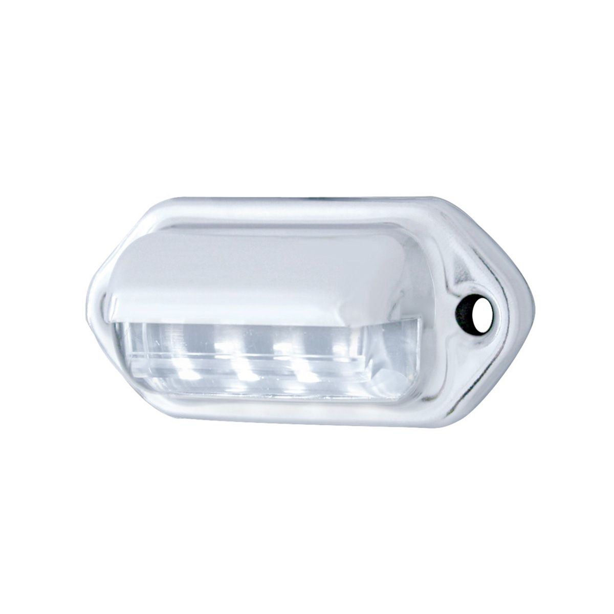 4 White LED Chrome License Plate Light/Utility Light - Thumbnail 3