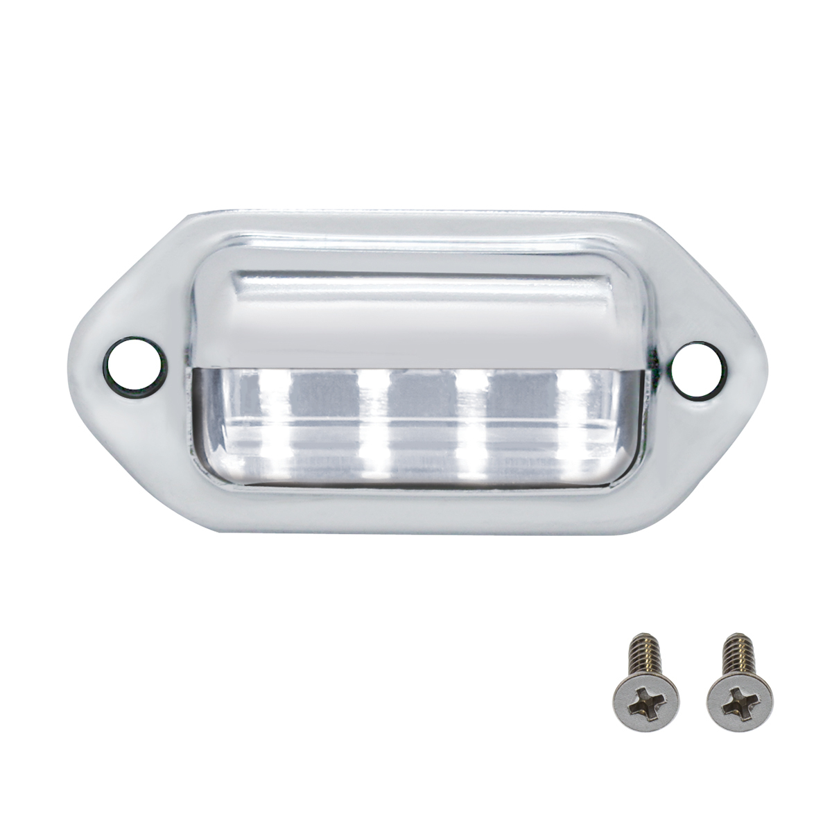 4 White LED Chrome License Plate Light/Utility Light (Bulk) - Thumbnail 6
