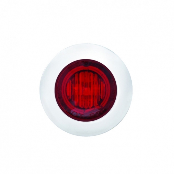 3 LED 3/4" Mini Light With Bezel (Clearance/Marker) - Red LED/Red Lens - Thumbnail 2
