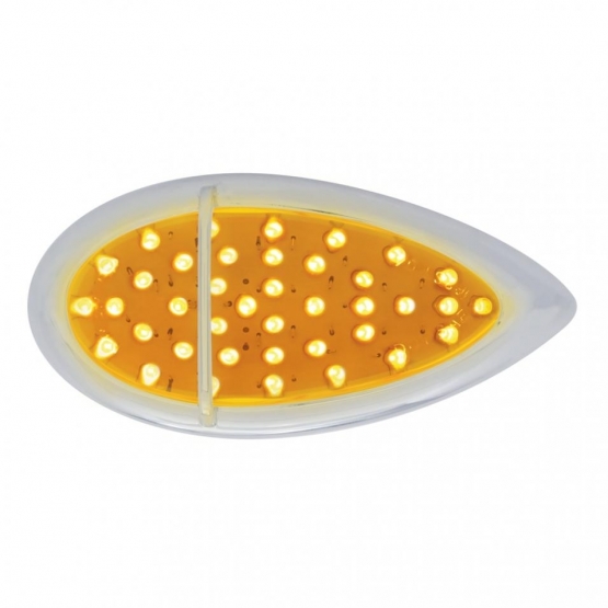 39 LED Flush Mount "Teardrop" Turn Signal Light - Amber LED/Amber Lens
