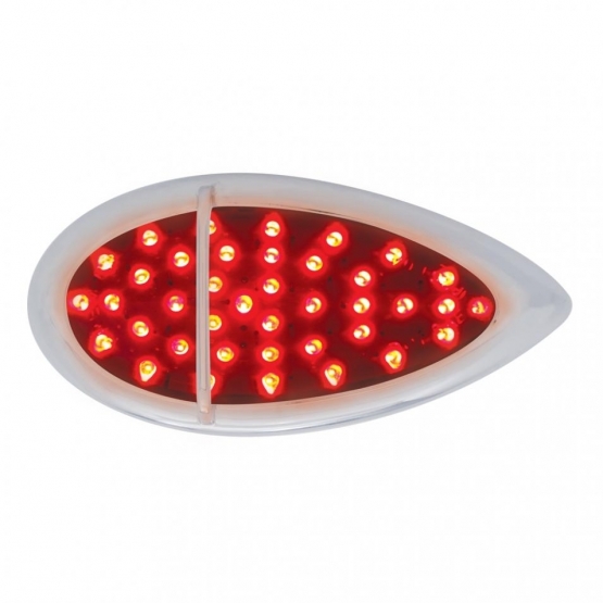 39 LED Flush Mount "Teardrop" Light (Stop, Turn & Tail) - Red LED/Red Lens
