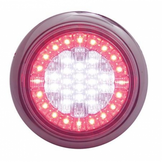 38 LED Euro Style Flange Mount Light (Stop, Turn & Tail) - White LED/Red LED/Clear Lens (Bulk)