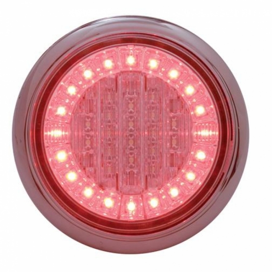 38 LED Euro Style Flange Mount Light (Stop, Turn & Tail) - White LED/Red LED/Clear Lens (Bulk) - Thumbnail 2
