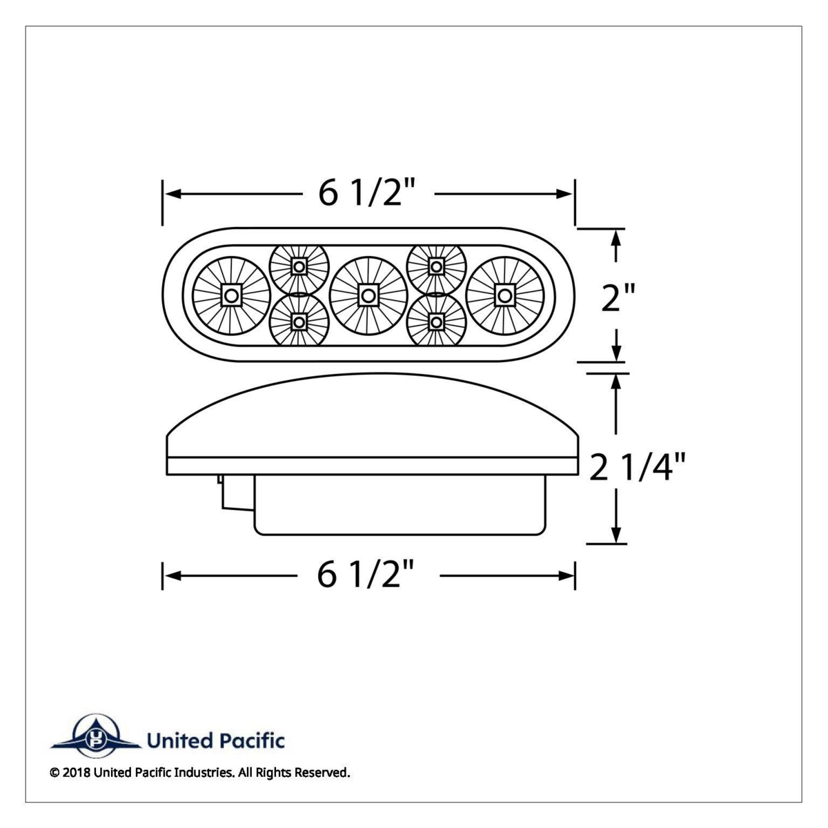 7 LED 6" Oval Reflector Light (Stop, Turn & Tail) - Red LED/Clear Lens - Thumbnail 4
