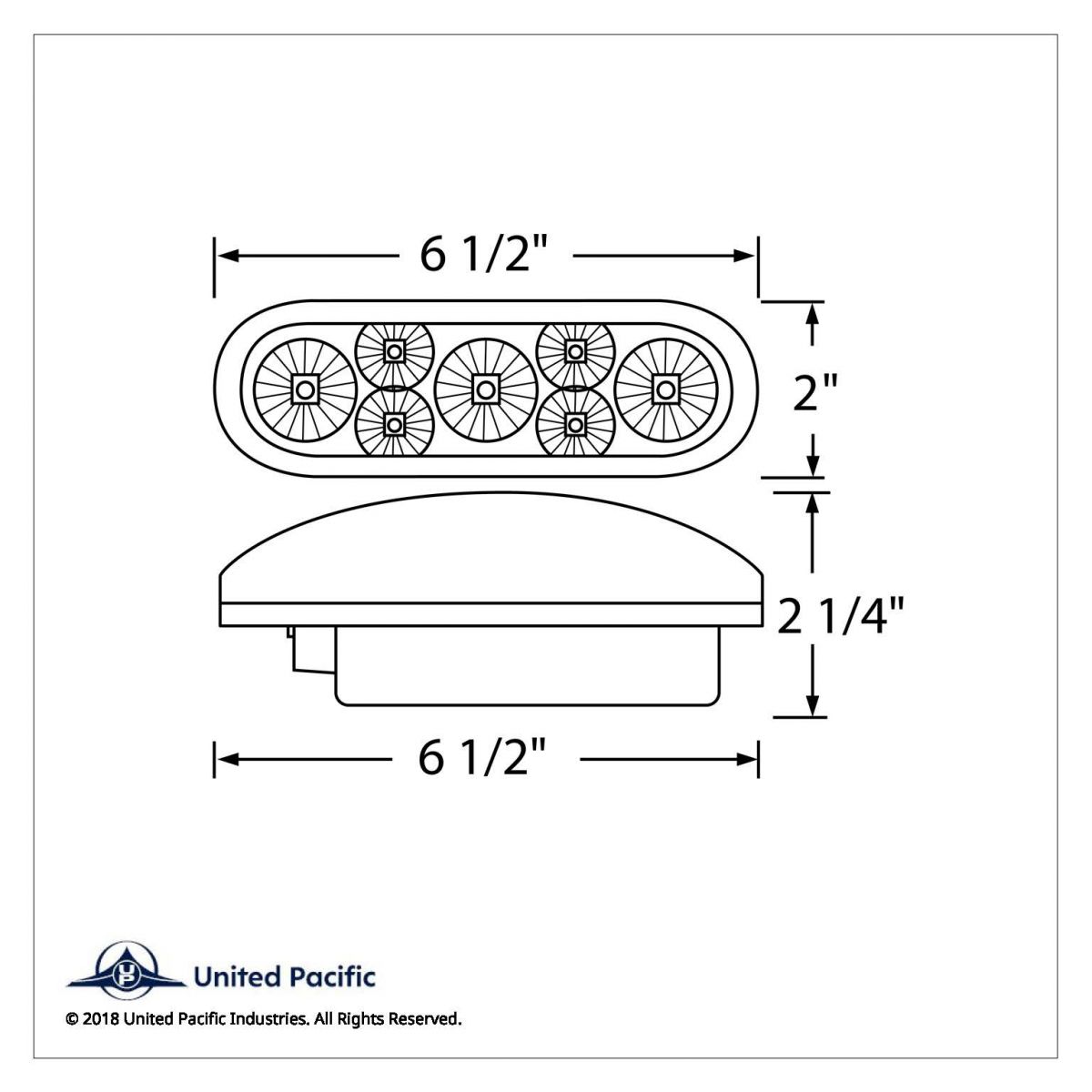 7 LED 6" Oval Reflector Turn Signal Light - Amber LED/Amber Lens - Thumbnail 3