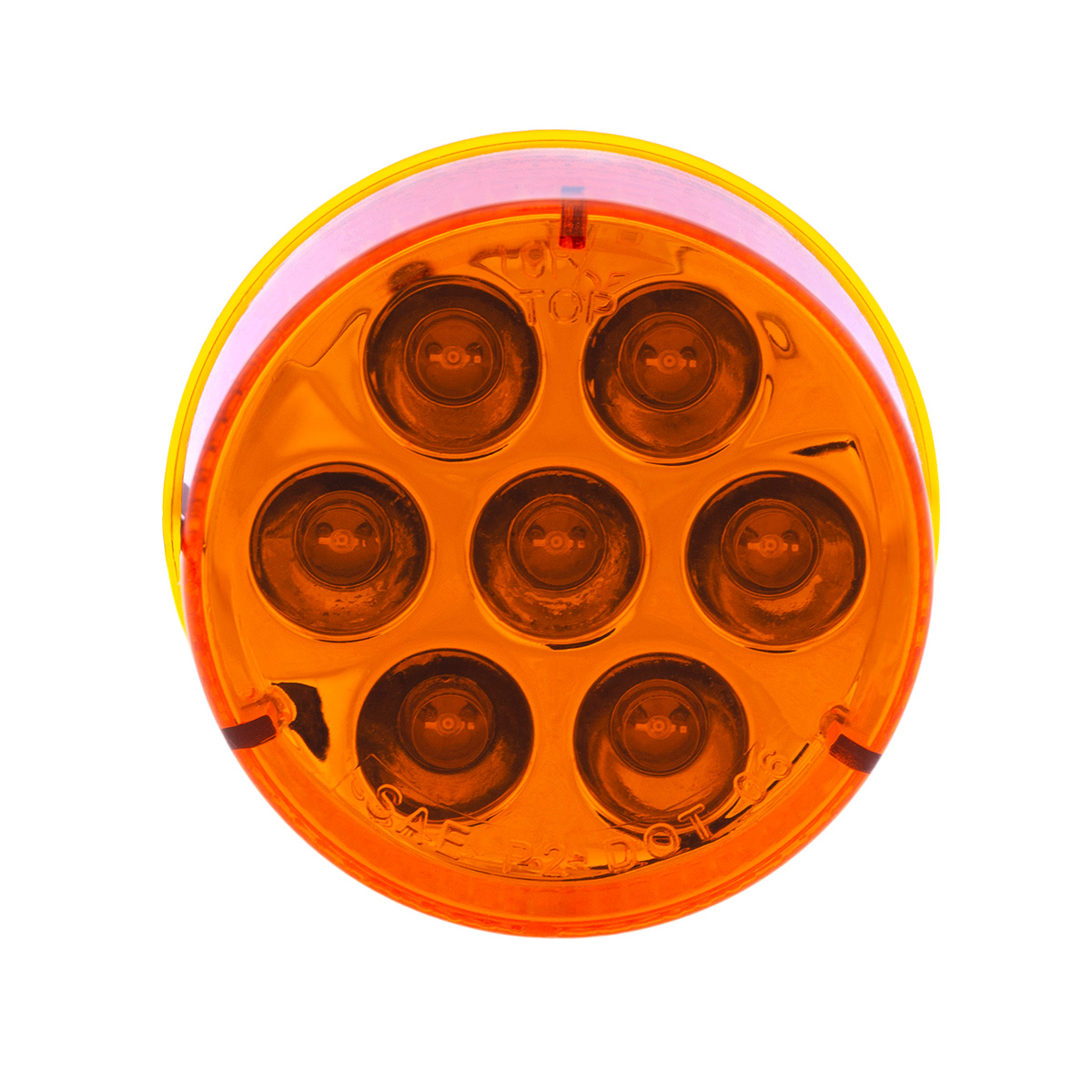 7 LED 2" Round Light (Clearance/Marker) - Amber LED/Amber Lens (Bulk) - Thumbnail 4
