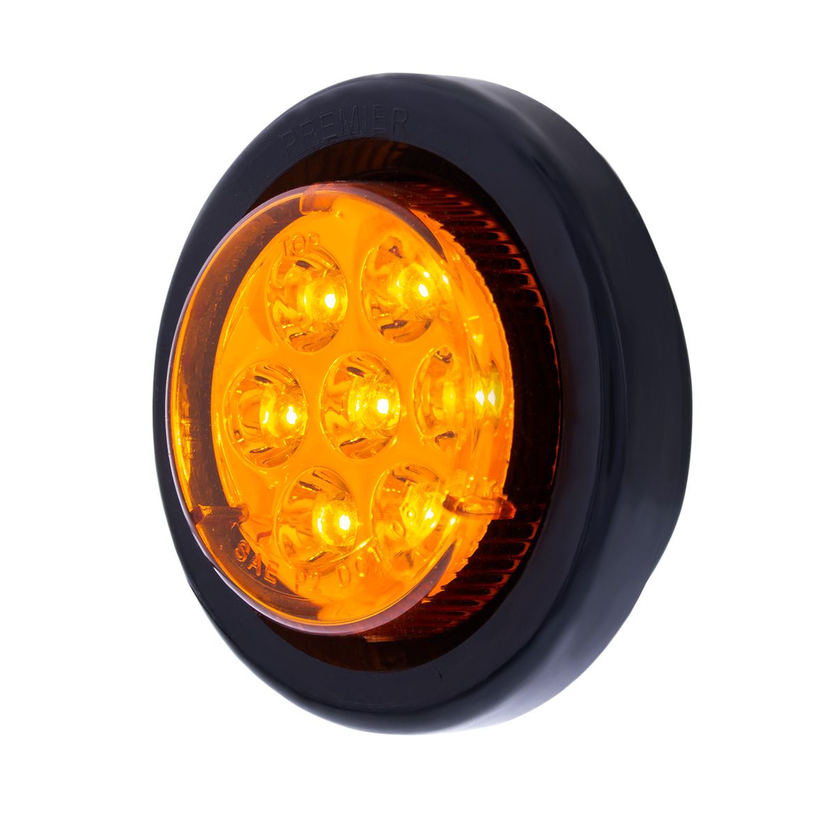 7 LED 2" Round Light Kit (Clearance/Marker) - Amber LED/Amber Lens