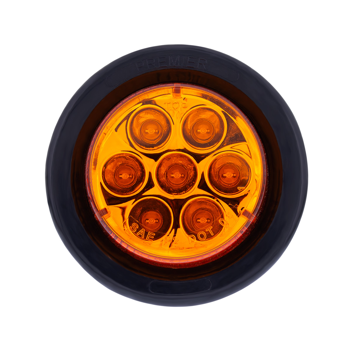 7 LED 2" Round Light Kit (Clearance/Marker) - Amber LED/Amber Lens - Thumbnail 4