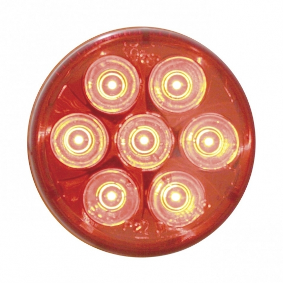 7 LED 2" Round Light (Clearance/Marker) - Red LED/Red Lens