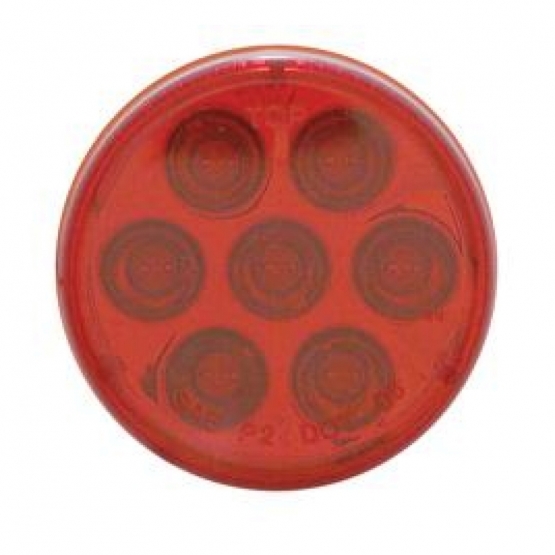 7 LED 2" Round Light (Clearance/Marker) - Red LED/Red Lens - Thumbnail 2