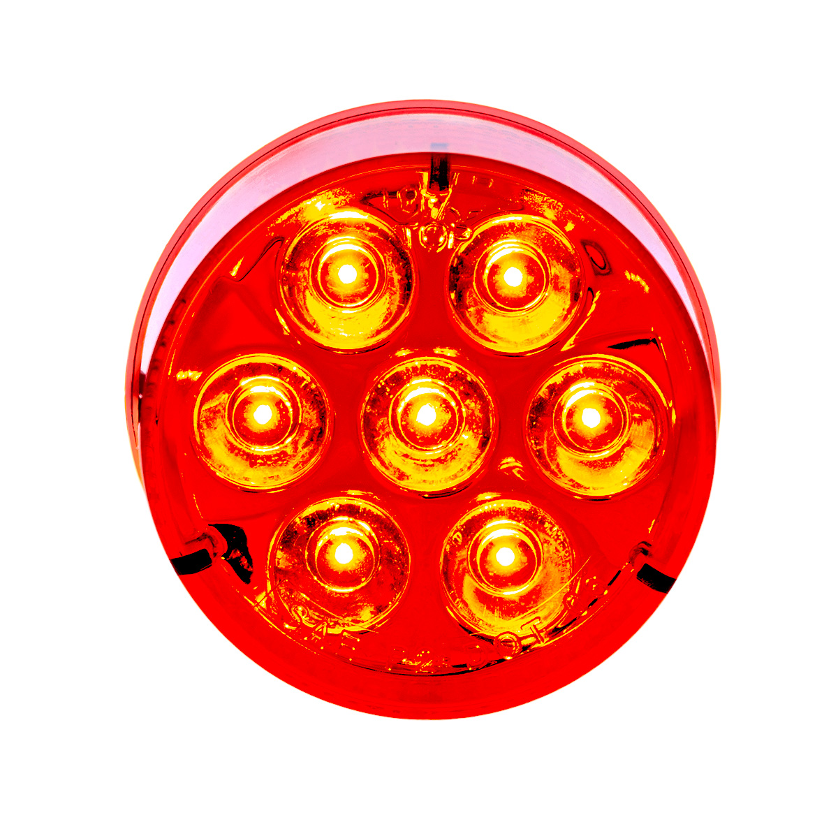 7 LED 2" Round Light (Clearance/Marker) - Red LED/Red Lens (Bulk) - Thumbnail 3