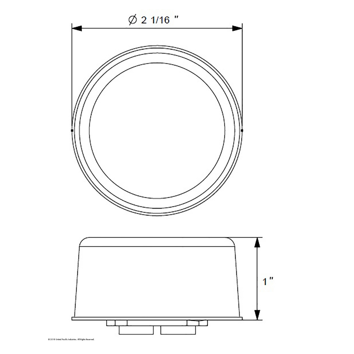 7 LED 2" Round Light (Clearance/Marker) - Red LED/Red Lens (Bulk) - Thumbnail 7