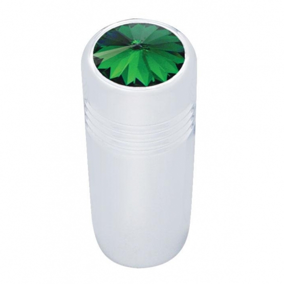 1-5/8" Short Toggle Switch Extension With Color Crystal - Green Crystal