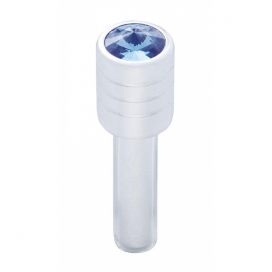 Chrome Door Lock Knob With 7/16" Blue Crystal (2pc/set)