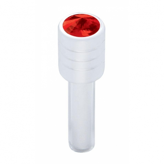 Chrome Door Lock Knob With 7/16" Red Crystal (2pc/set)