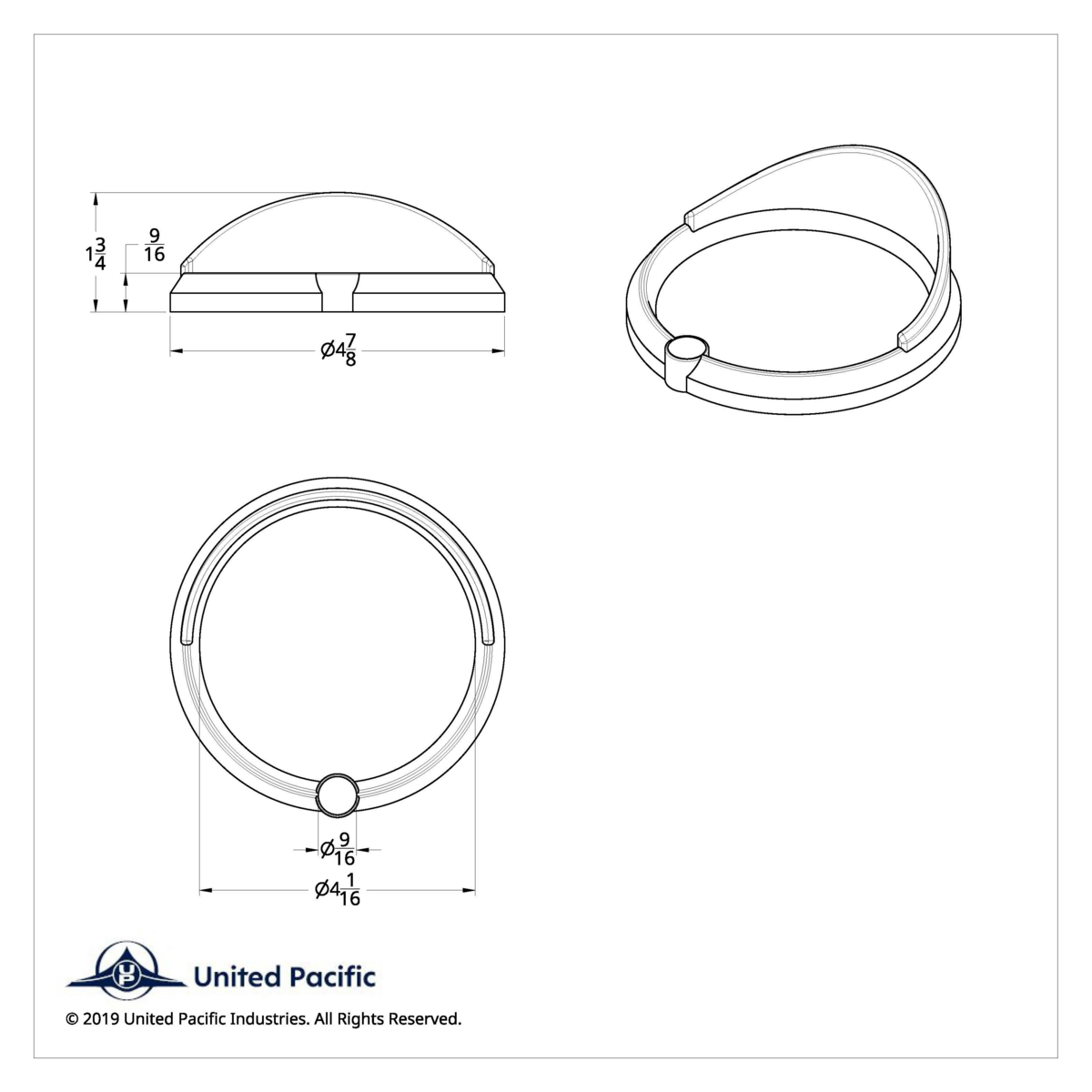 Signature Series Speed/Tachometer Gauge Bezel With Visor For Freightliner -Blue Crystal - Thumbnail 2