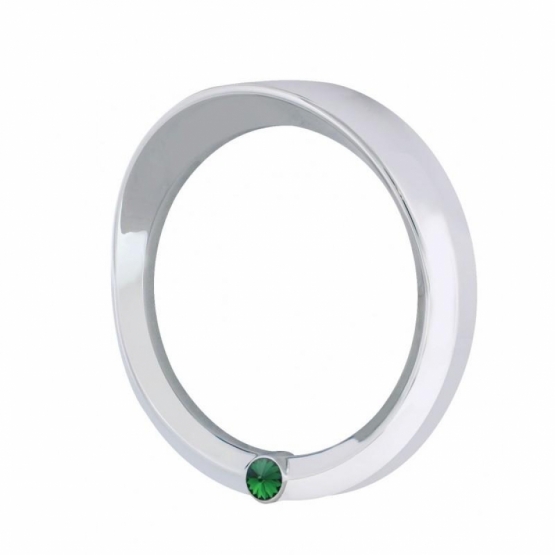 Signature Series Speed/Tachometer Gauge Bezel With Visor For 2006+ Peterbilt -Green Crystal