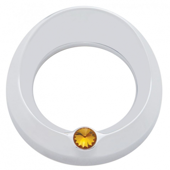 Signature Series Gauge Bezel With Visor & Crystal For 3-3/4" DIA Speed/Tachometer Gauge - Amber Crystal