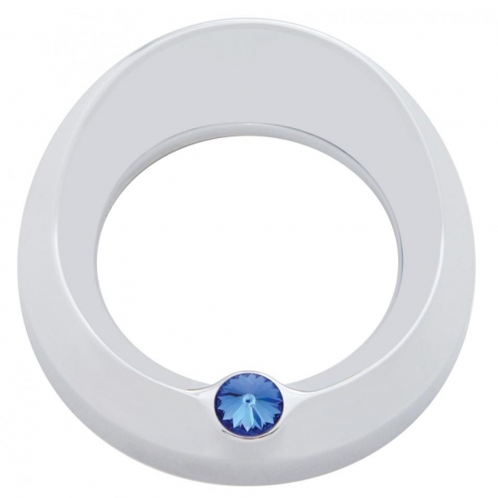Signature Series Gauge Bezel With Visor & Crystal For 3-3/4" DIA Speed/Tachometer Gauge - Blue Crystal
