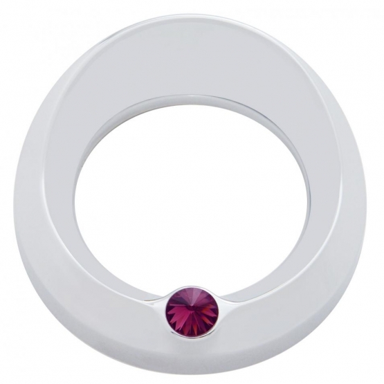 Signature Series Gauge Bezel With Visor & Crystal For 3-3/4" DIA Speed/Tachometer Gauge - Purple Crystal