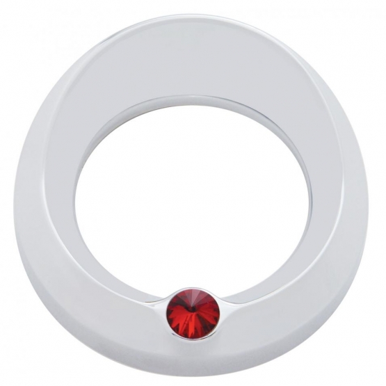 Signature Series Gauge Bezel With Visor & Crystal For 3-3/4" DIA Speed/Tachometer Gauge - Red Crystal