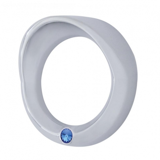 Signature Series Small Gauge Bezel With Visor For 2006+ Peterbilt - Blue Crystal