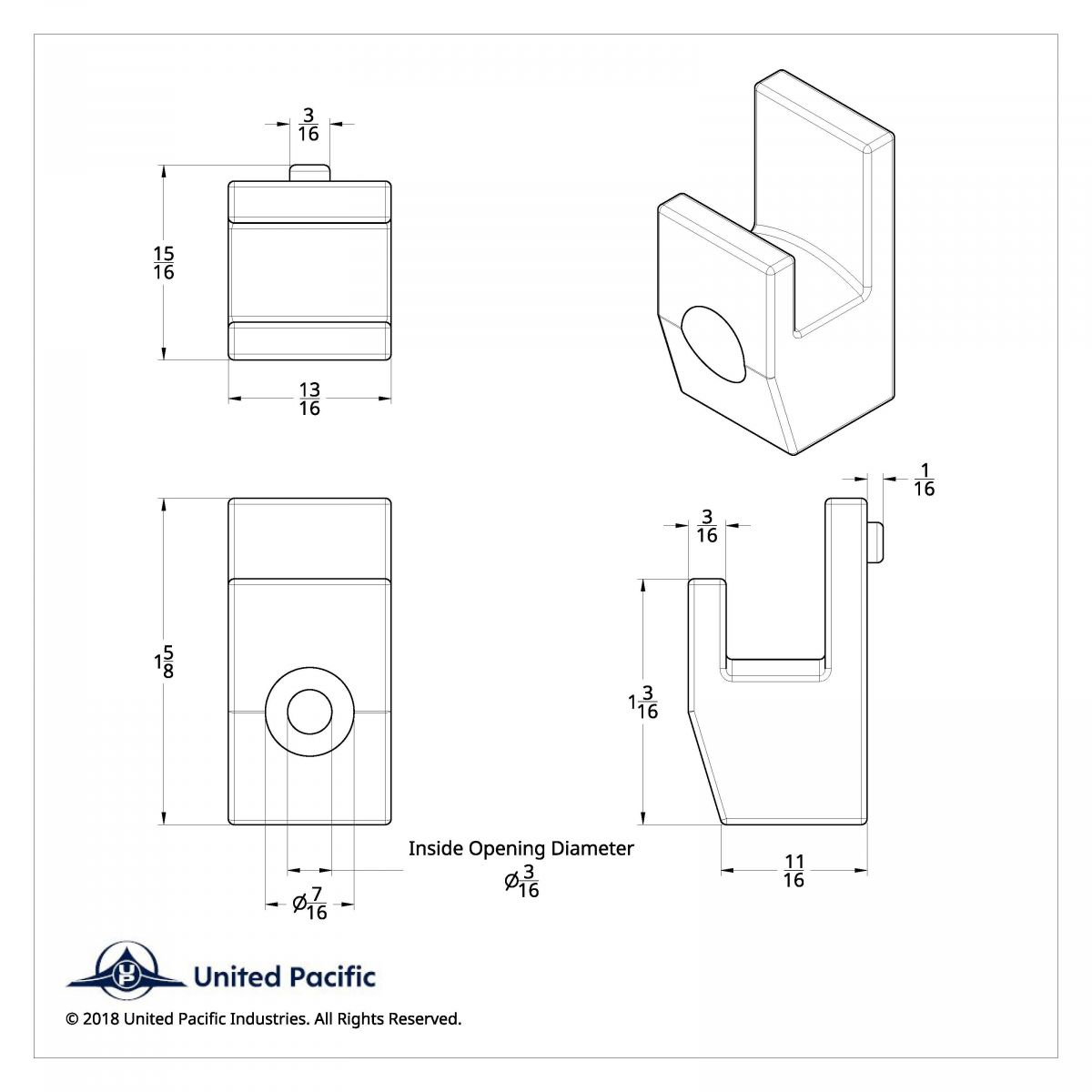 Peterbilt Sleeper Curtain Hook (Card of 2) - Thumbnail 2