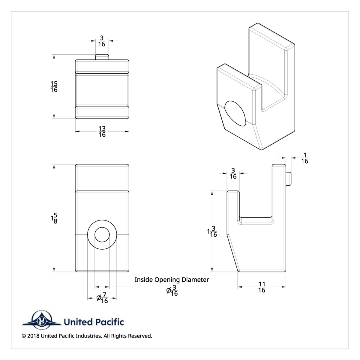 Peterbilt Sleeper Curtain Hook (Card of 2) - Thumbnail 3