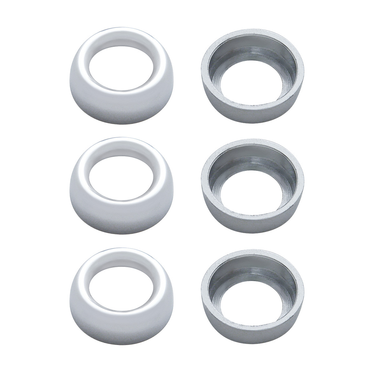 Chrome Plastic Toggle Switch Nut Cover For Peterbilt (Card Of 6) - Thumbnail 3