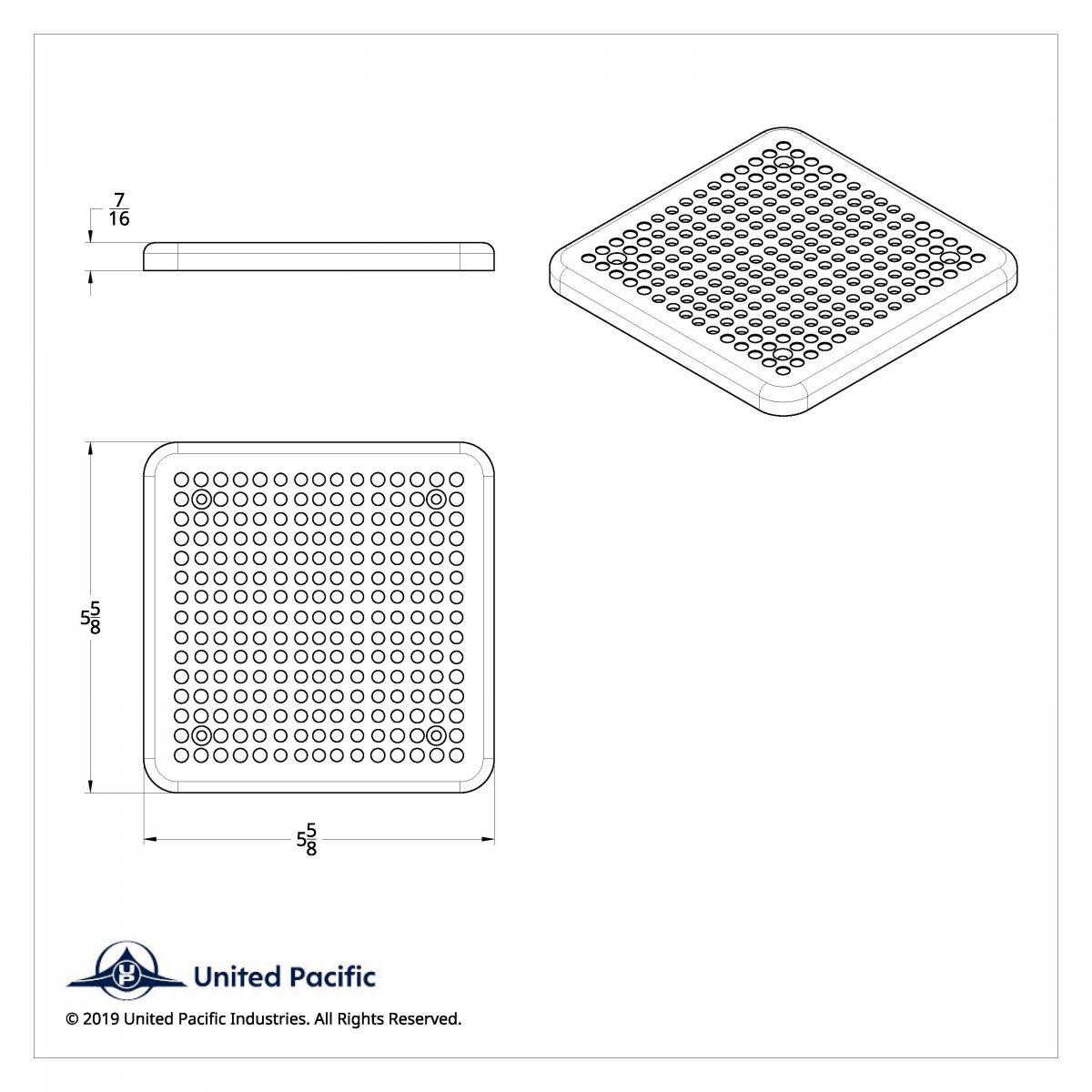 Chrome 5-5/8" Square Speaker Cover For Various Kenworth Models (Pair) - Thumbnail 2