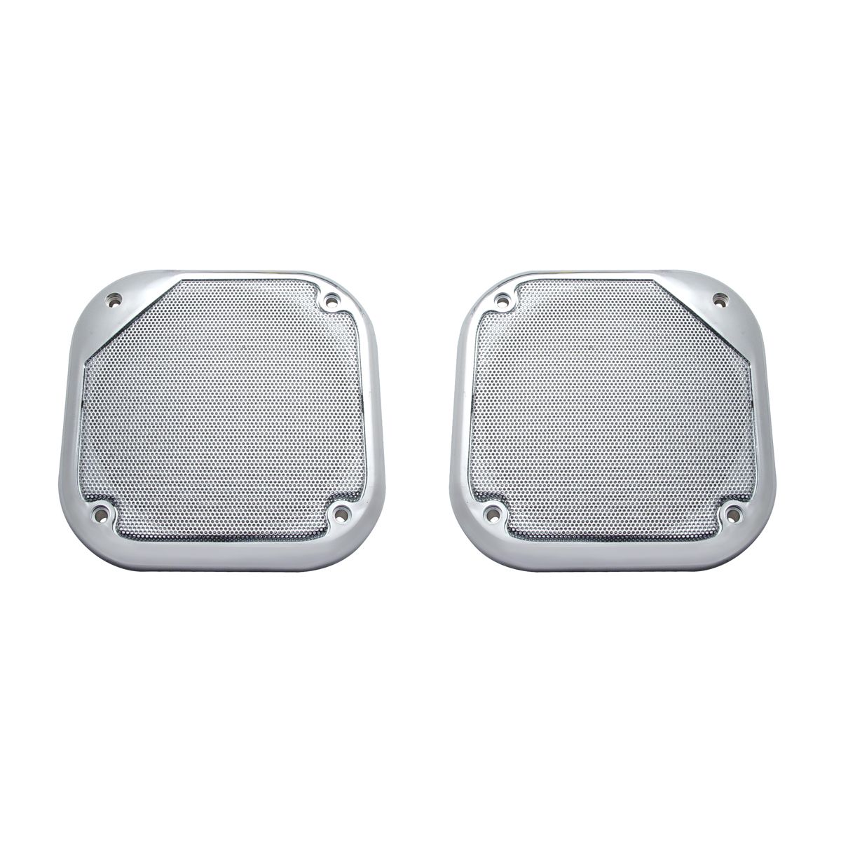 Chrome 5-1/2" Square Speaker Cover For Various Freightliner & Kenworth Models (Pair)