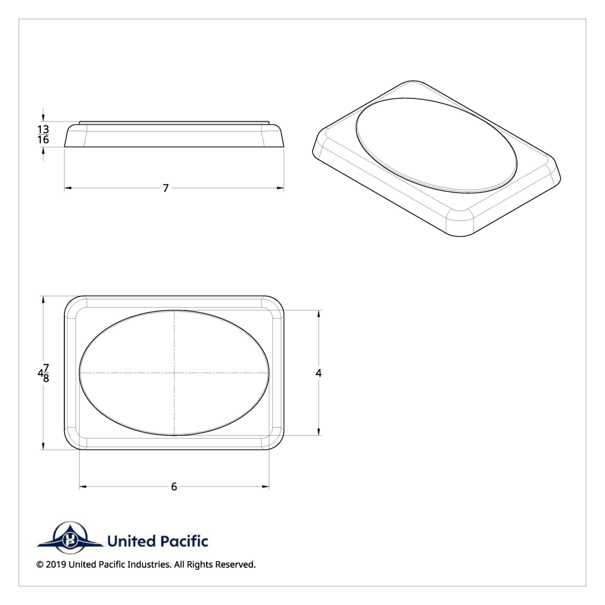 Chrome 7" X 4-7/8" Speaker Cover For Various Peterbilt Models, Snap-On (Card of 2) - Thumbnail 3