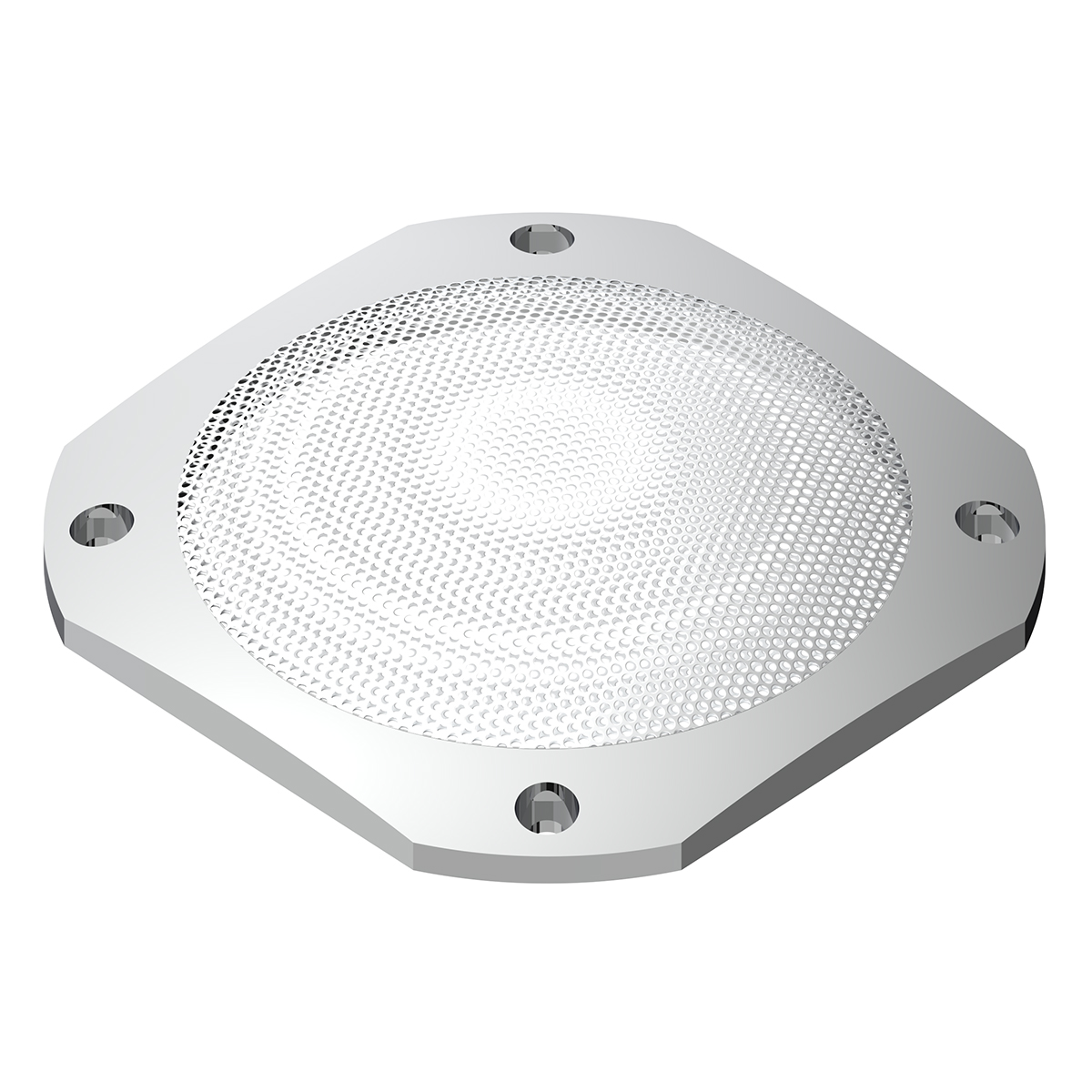 Chrome 4-1/2" Square Speaker Cover For International 9900 (1999-2017), 9400/9300/9200 (1997-2010) - Thumbnail 3
