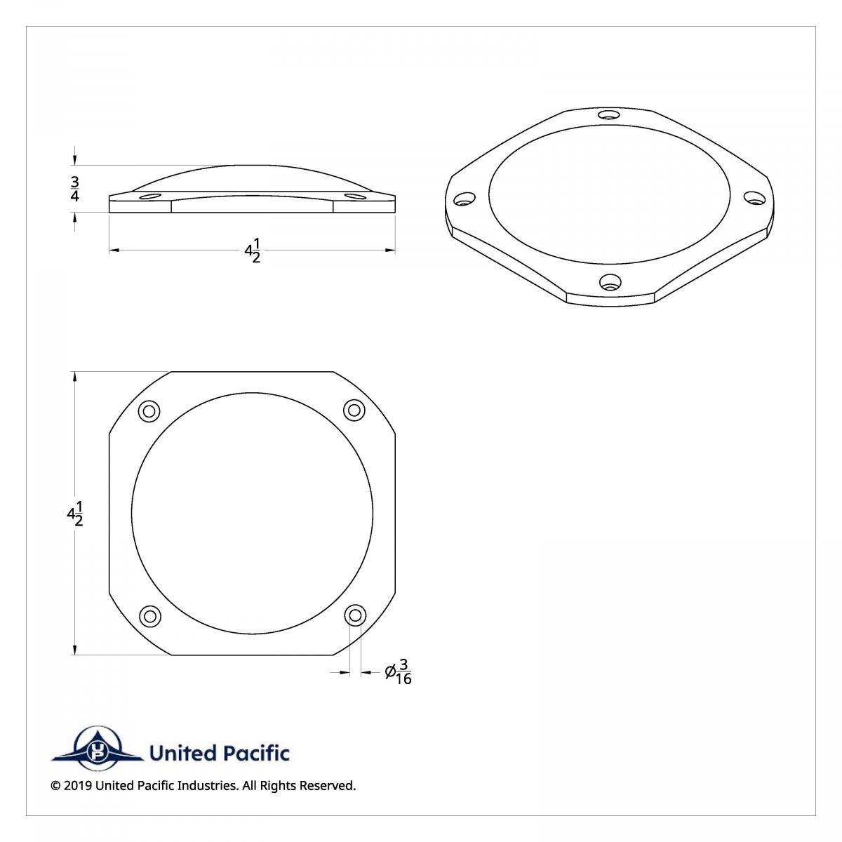 Chrome 4-1/2" Square Speaker Cover For International 9900 (1999-2017), 9400/9300/9200 (1997-2010) - Thumbnail 6