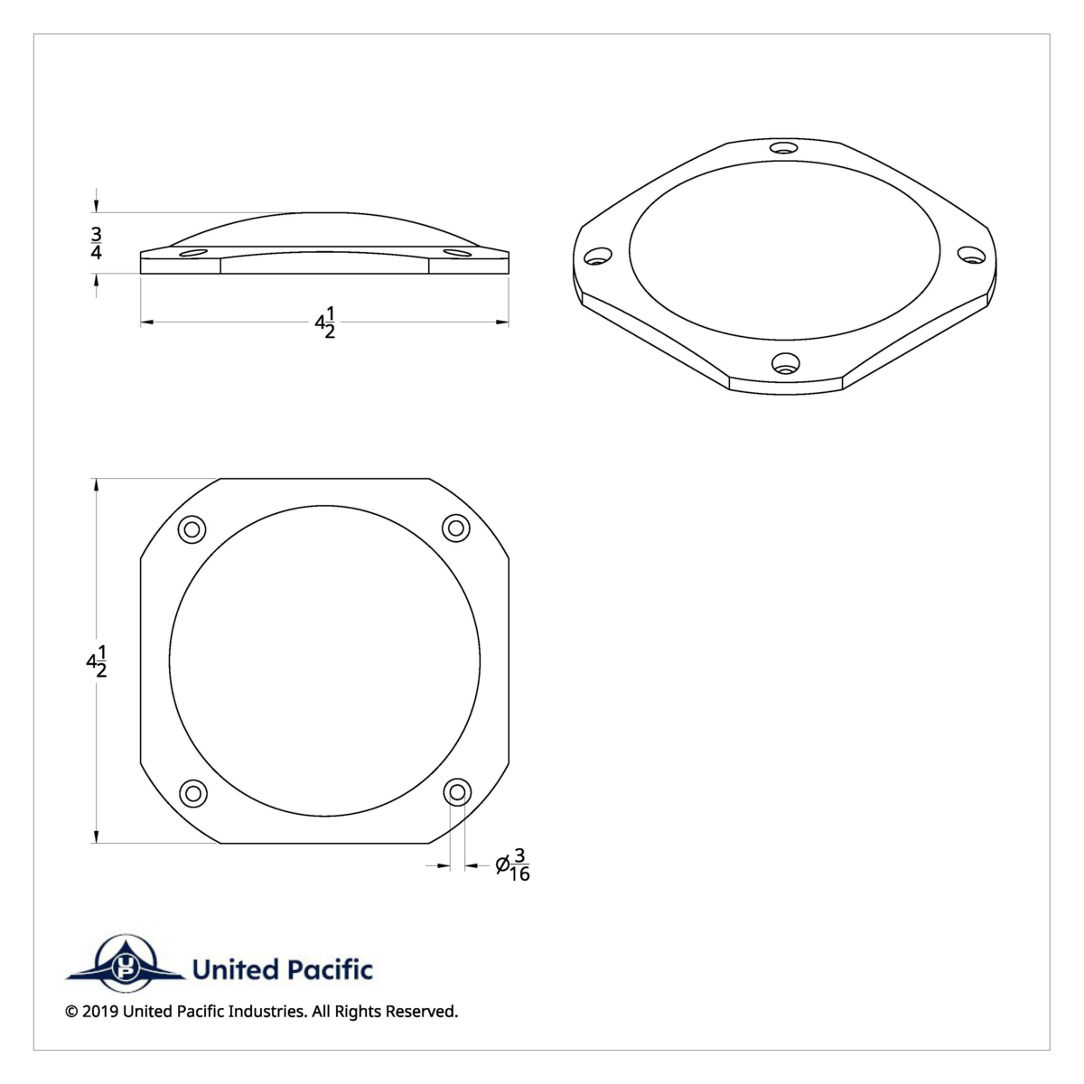 Chrome 4-1/2" Square Speaker Cover For International 9900 (1999-2017), 9400/9300/9200 (1997-2010) - Thumbnail 9