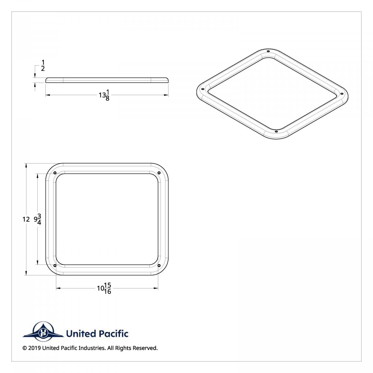Chrome Plastic KW Daylight Door W900 View Window Trim With Hardware - Thumbnail 2