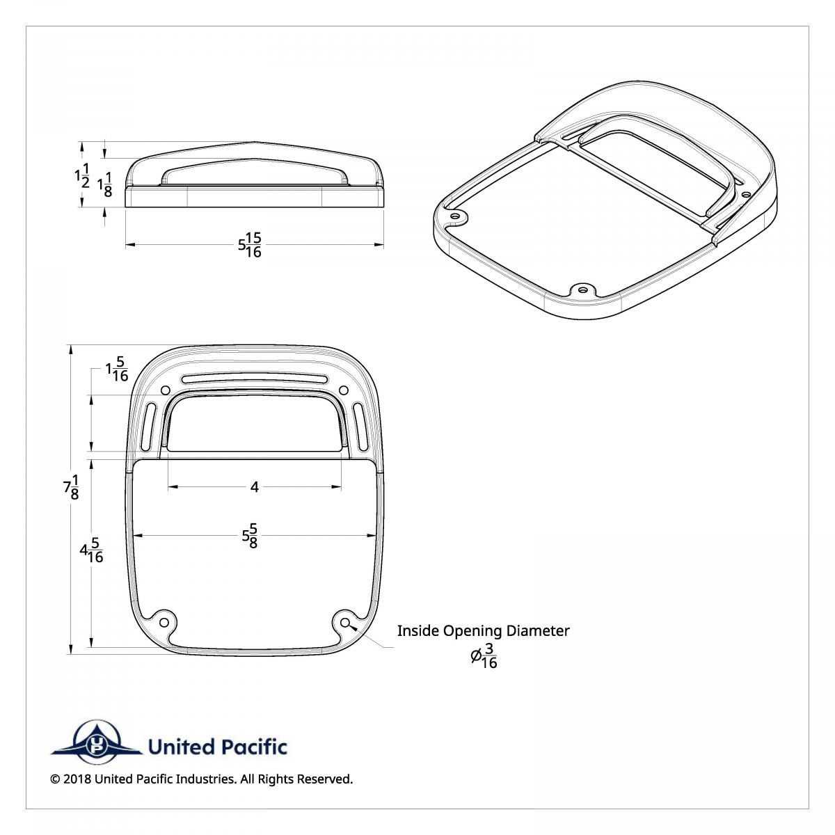 Universal Combination Tail Light Bezel - Thumbnail 3