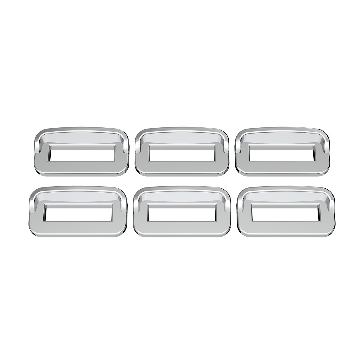 Chrome Plastic Toggle Switch Label Cover With Visor For 2002+ Peterbilt (Card Of 6) - Thumbnail 10