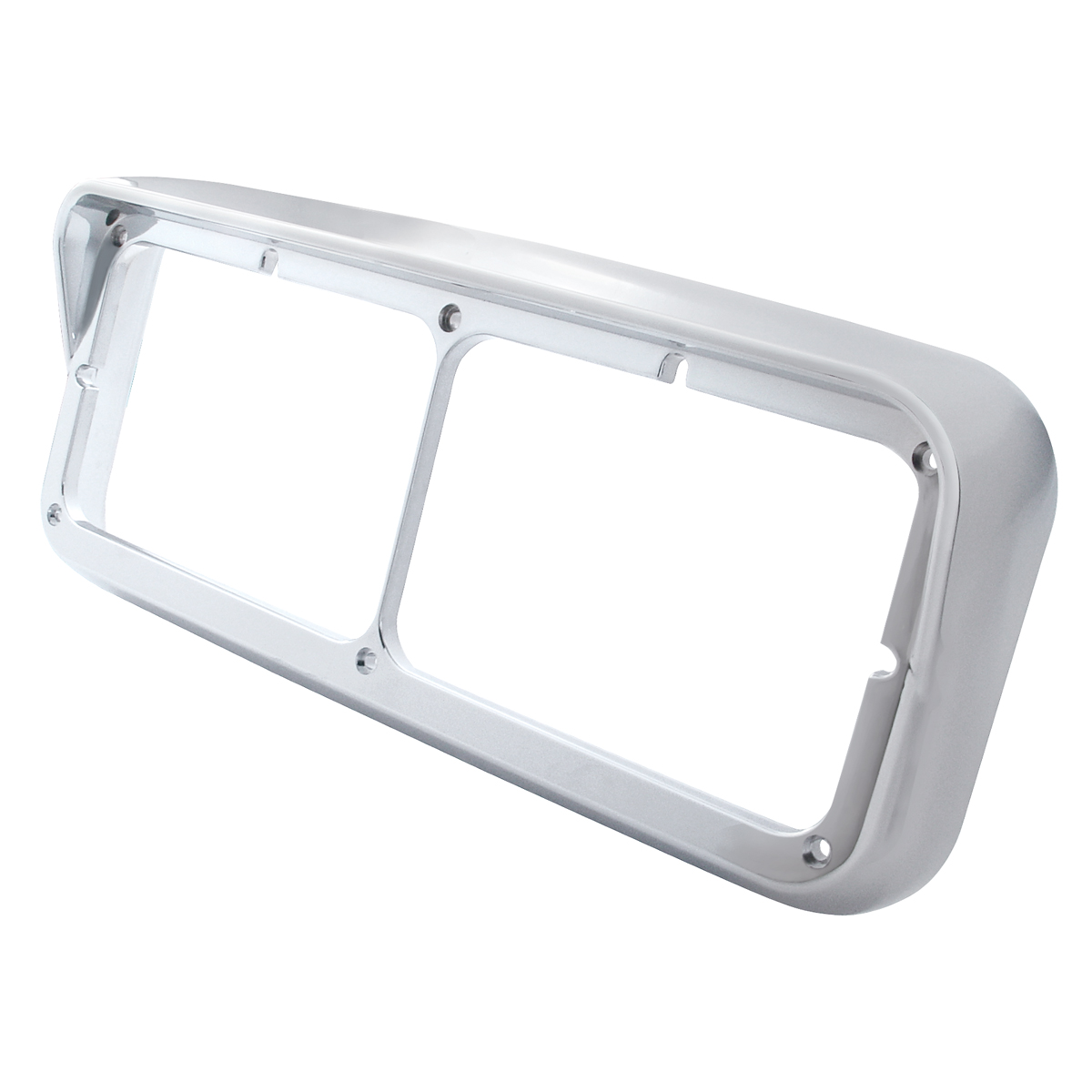 Chrome Plastic Rectangular Dual 4" X 6" Headlight Bezel With Visor - Thumbnail 2