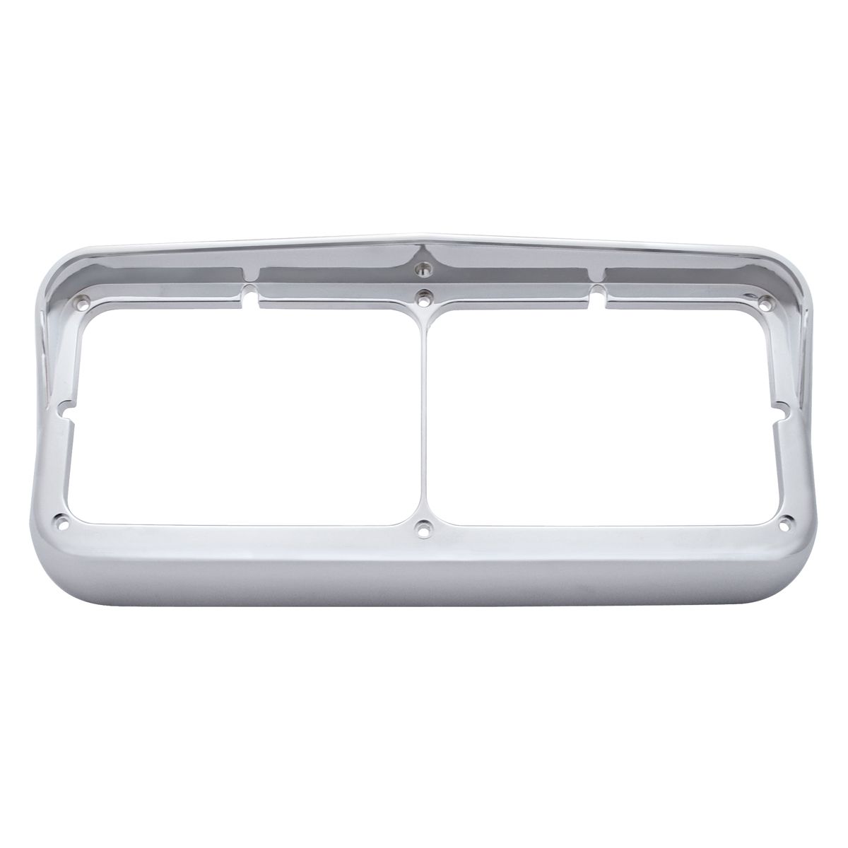 Chrome Plastic Rectangular Dual 4" X 6" Headlight Bezel With Visor (Bulk)