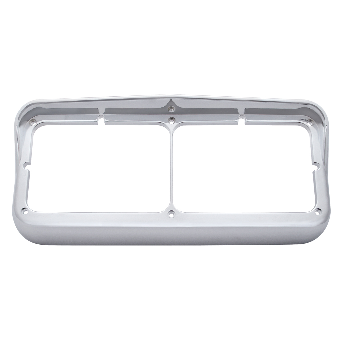 Chrome Plastic Rectangular Dual 4" X 6" Headlight Bezel With Visor (Bulk) - Thumbnail 4