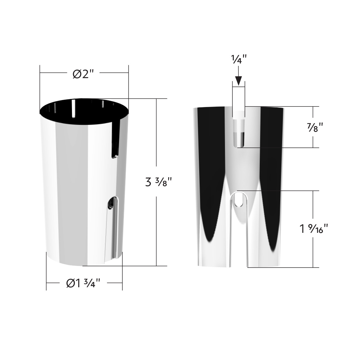 Plastic Lower Gearshift Knob Cover - Chrome - Thumbnail 6