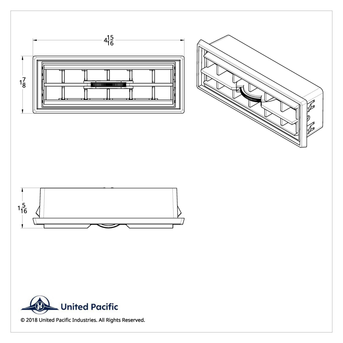 Chrome Plastic A/C & Heater Vent For Western Star - Thumbnail 7