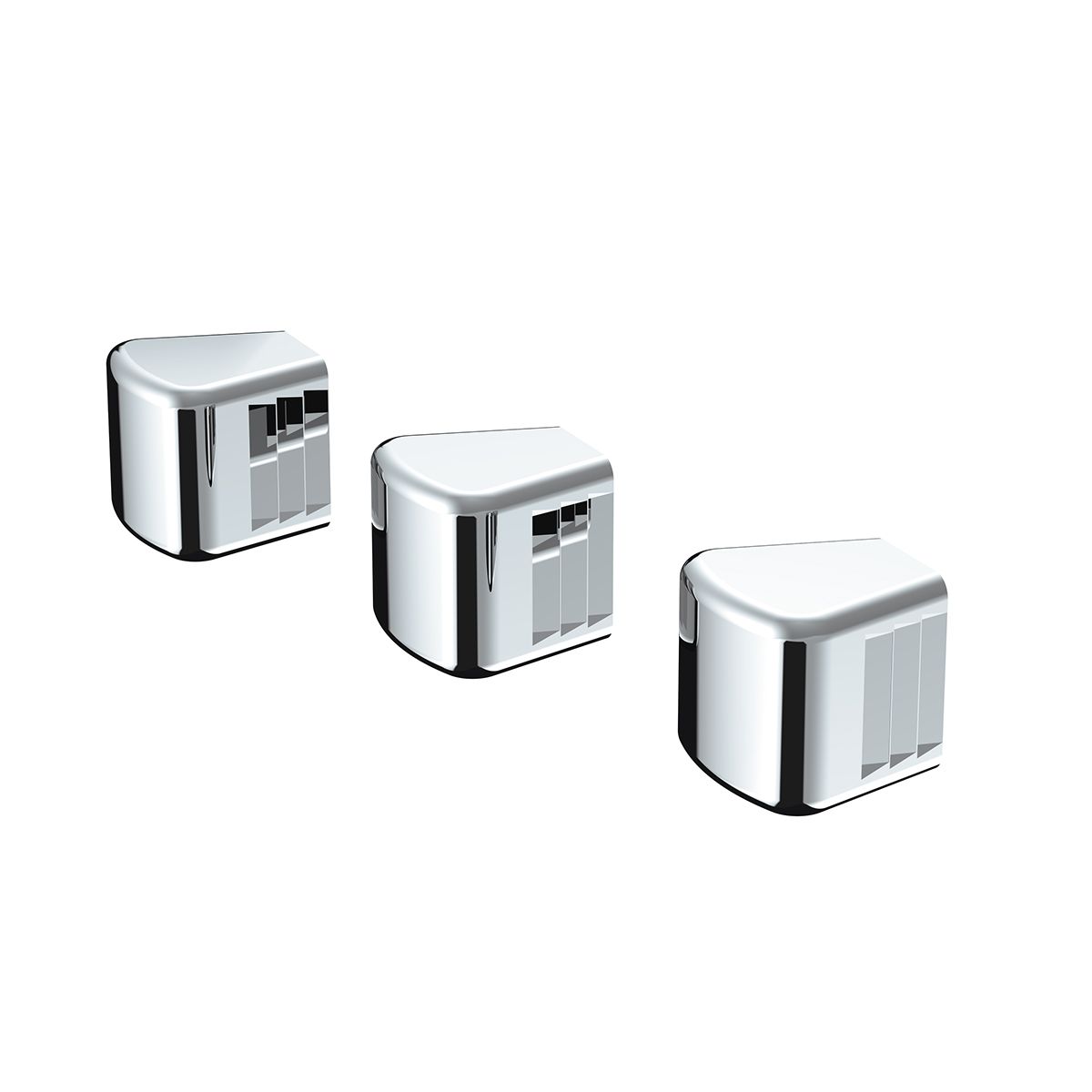 Chrome Plastic A/C & Heater Slider Control Knob For Kenworth/Freightliner - Plain (Card Of 3)