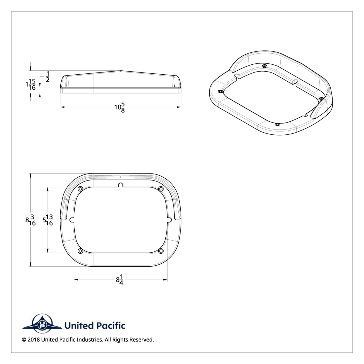 Chrome Plastic 5" X 7" Headlight Bezel - Thumbnail 3