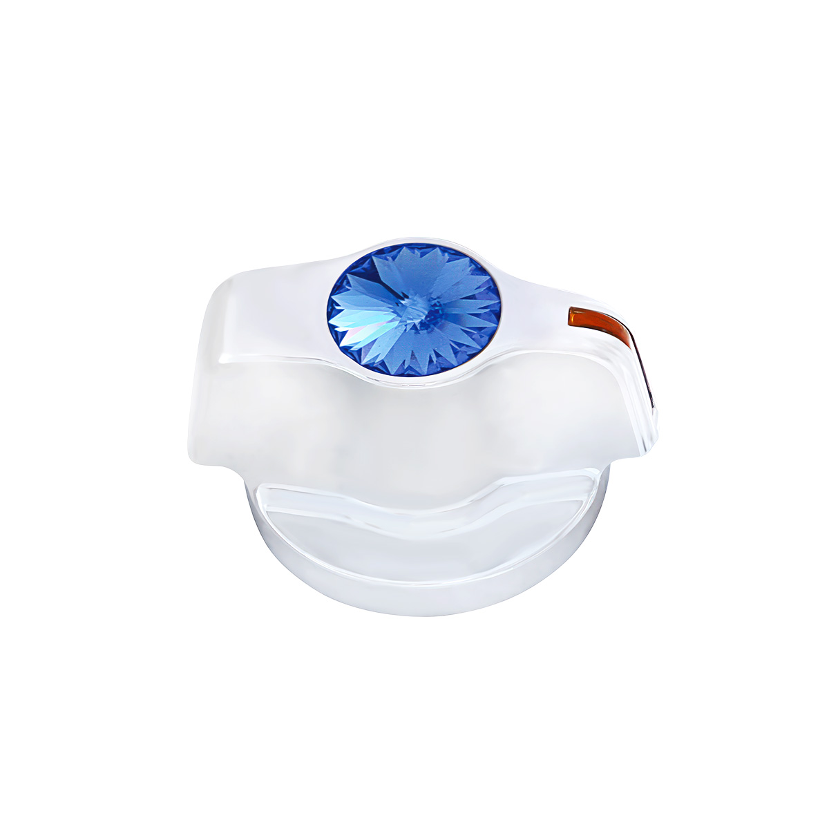 Chrome Plastic A/C Control Knob With Crystal - Blue Crystal - Thumbnail 2