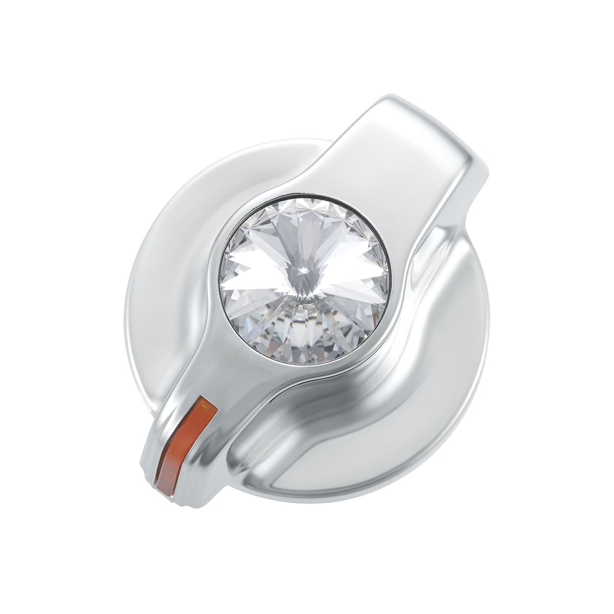 Chrome Plastic A/C Control Knob With Crystal - Clear Crystal