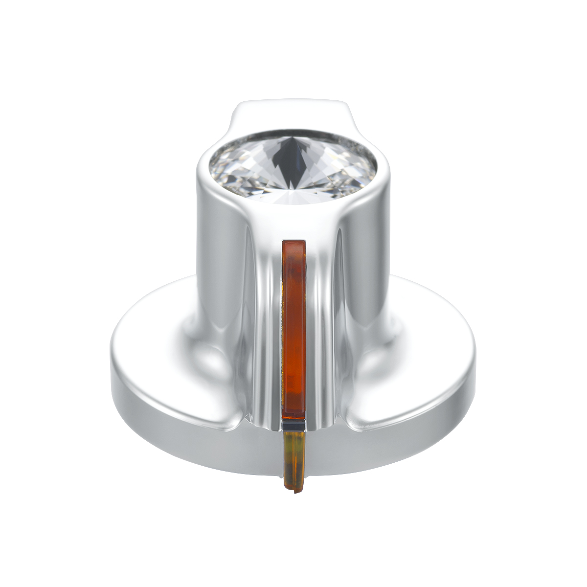 Chrome Plastic A/C Control Knob With Crystal - Clear Crystal - Thumbnail 3