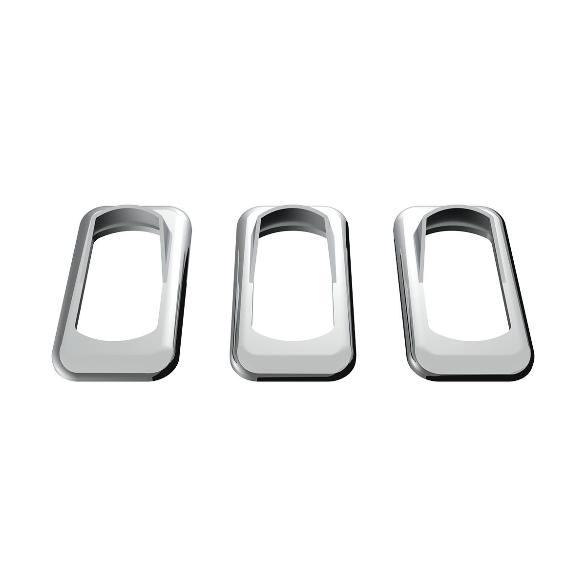 Chrome Plastic Rocker Switch Bezels With Switch Guard (3-Pack)